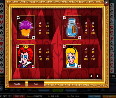 Íconos especiales en Alicia y la Reina Roja