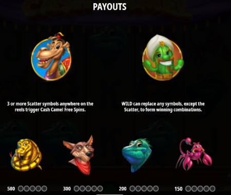 Tabla de pagos Cash Camel