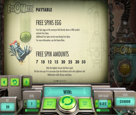 tiradas gratis de Eggomatic