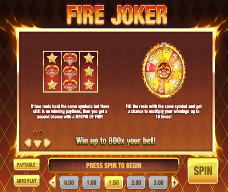 función especial Fire Joker