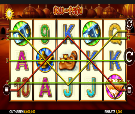 Combinaciones ganadoras en Gold Of Persia