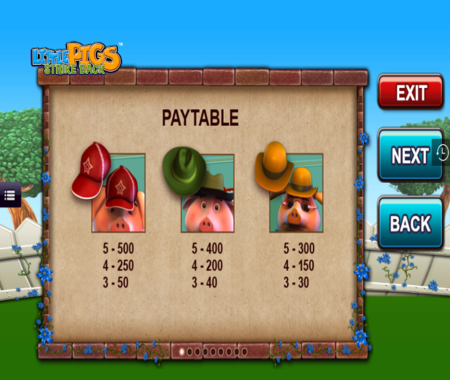 Tabla de pagos de Little Pigs Strike Back