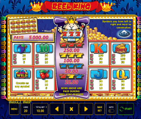 Reel King tabla de pagos