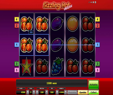 Símbolos especiales en Sizzling Hot Deluxe.