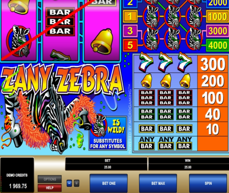 Zany Zebra símbolos especiales