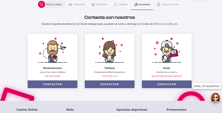 casino gran madrid soporte