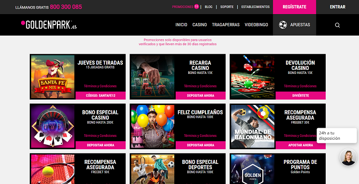 promociones de casino goldenpark