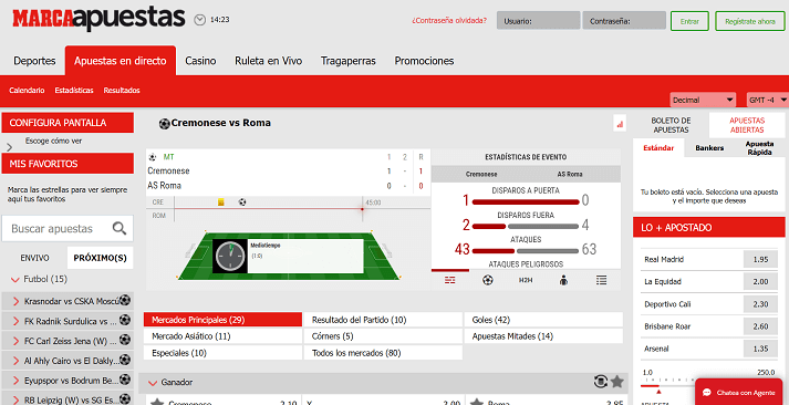 marca apuestas en directo