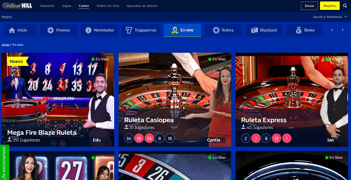 casino en vivo de william hill