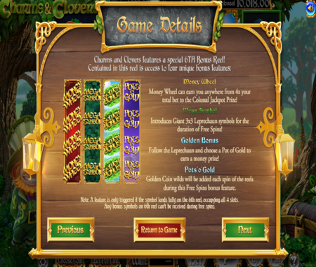 Tabla de pagos de Charm y tréboles