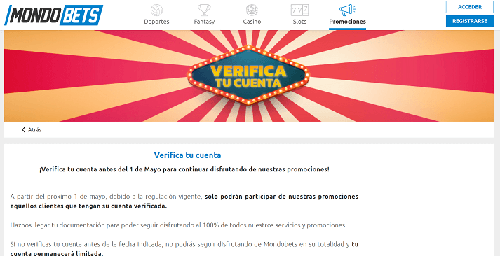 promociones de mondobets