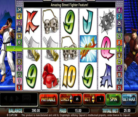Símbolos únicos en la tragamonedas Street Fighter II