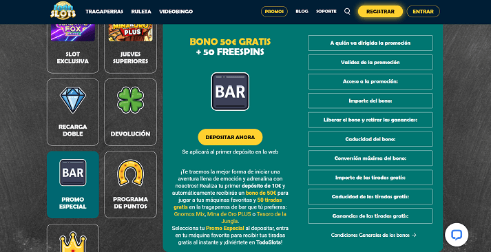 todoslots promociones