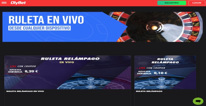 Ruleta en vivo de Olybet